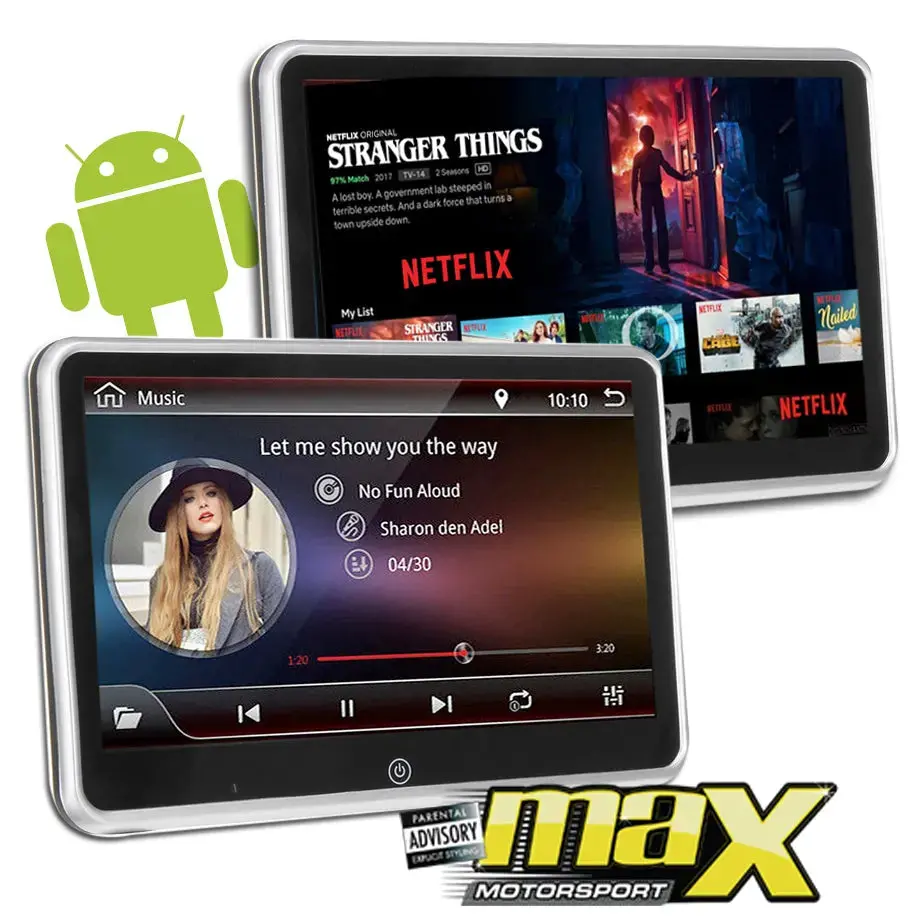 10.1" Touch Screen Android Entertainment Headrest Unit 1