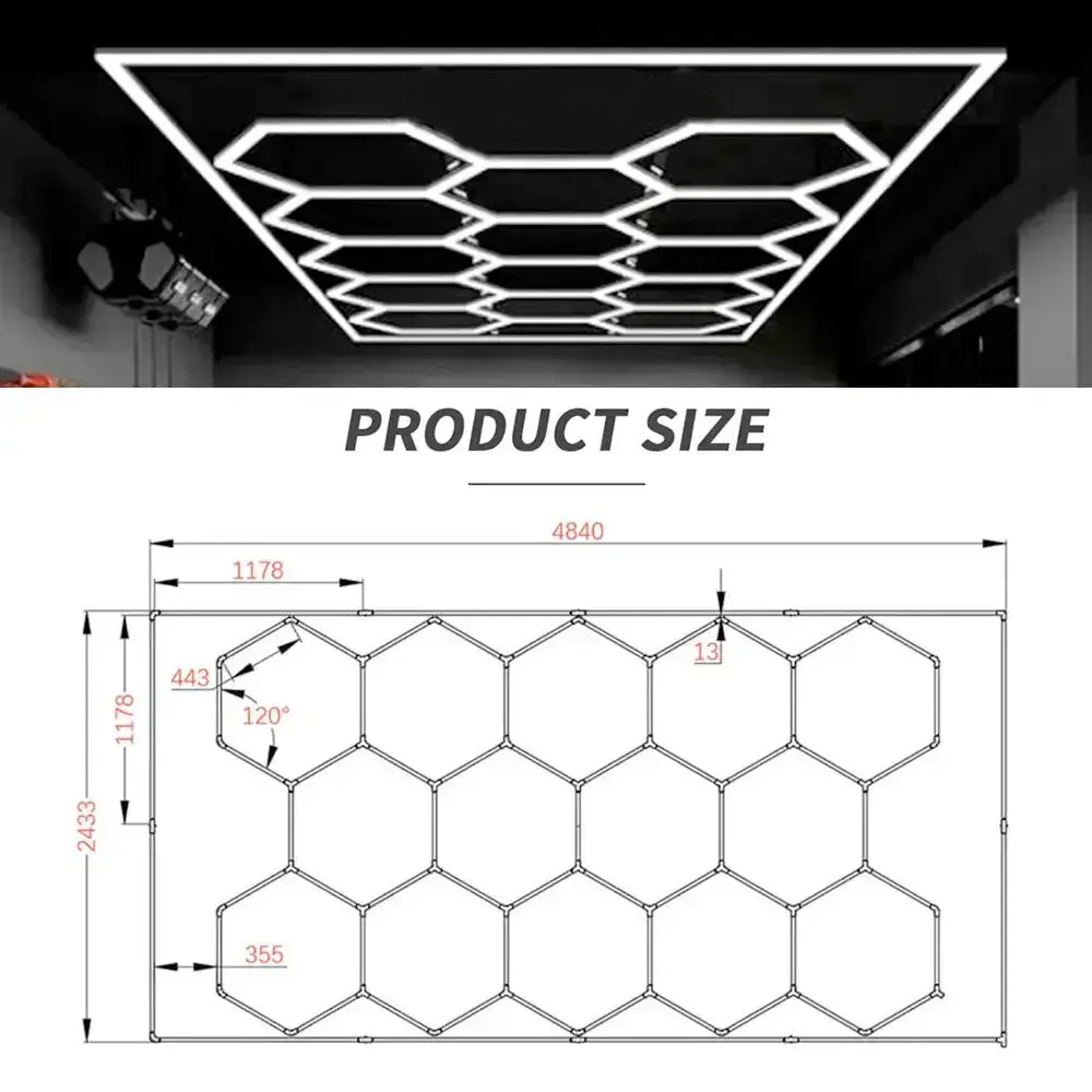 Hexglo 14 Piece Hexagon Modular Led Lighting Kit With Border 1