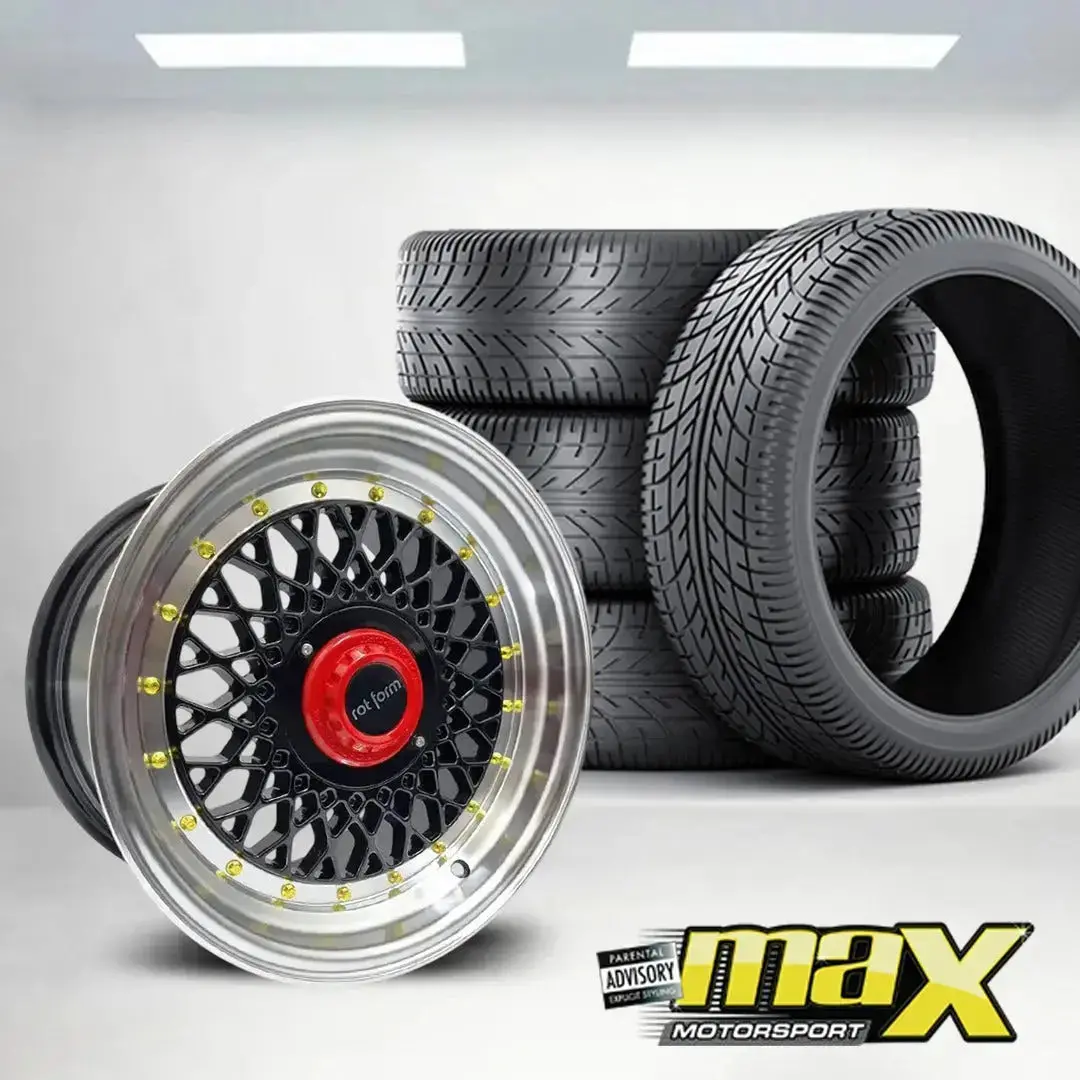 15 Inch Mx1005-Bk Rotform Mesh Style Wheel & Tyre Combo (4X100 / 108 Pcd) 1