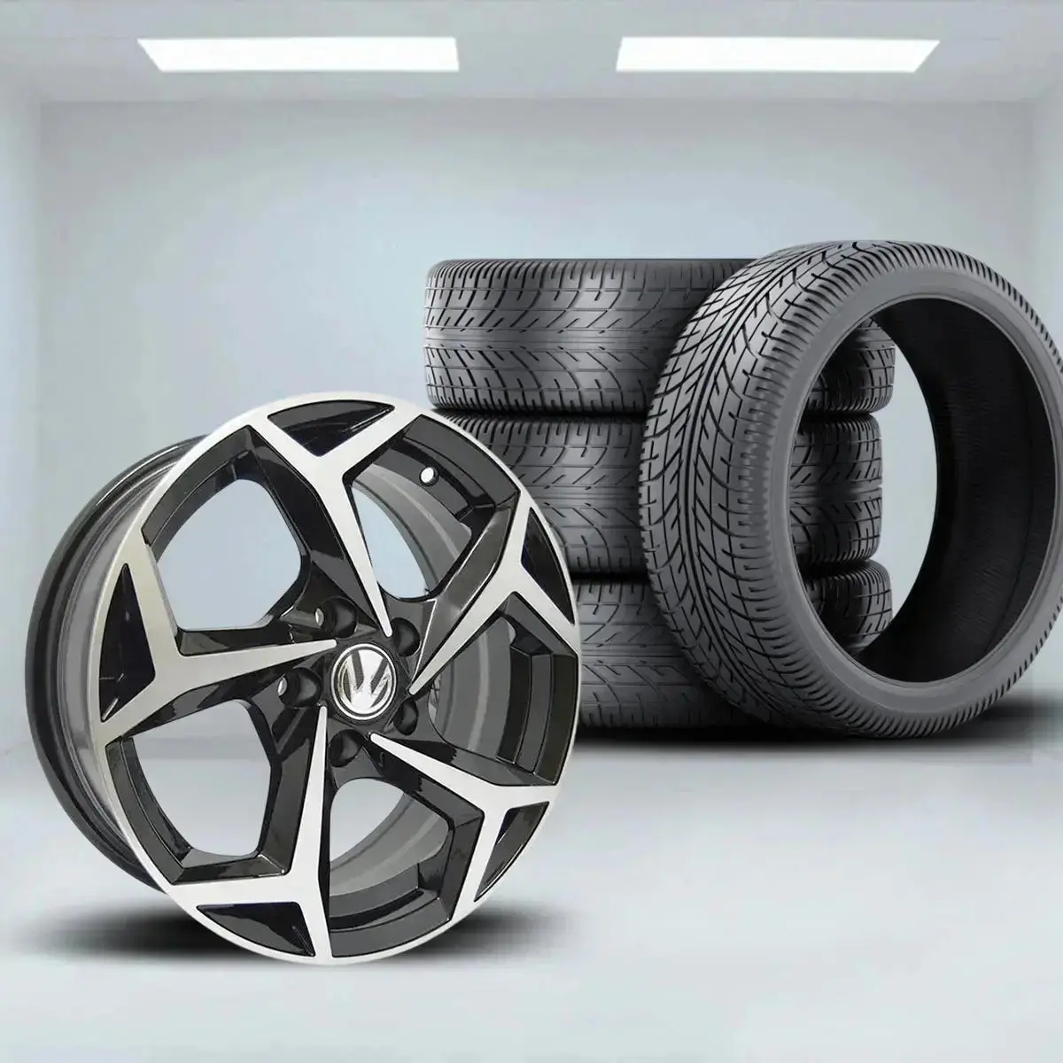 15 Inch Mx5216 Polo R-Line Style Wheel & Tyre Combo (5X100 Pcd) 1