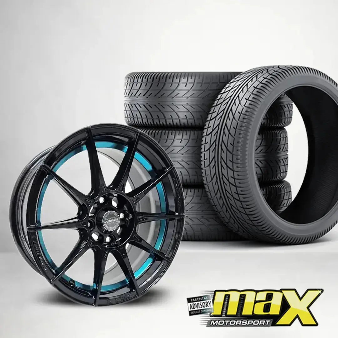 15 Inch Mx1403-15Bl Vsn Style Wheel & Tyre Combo - (4X100 Pcd) 1
