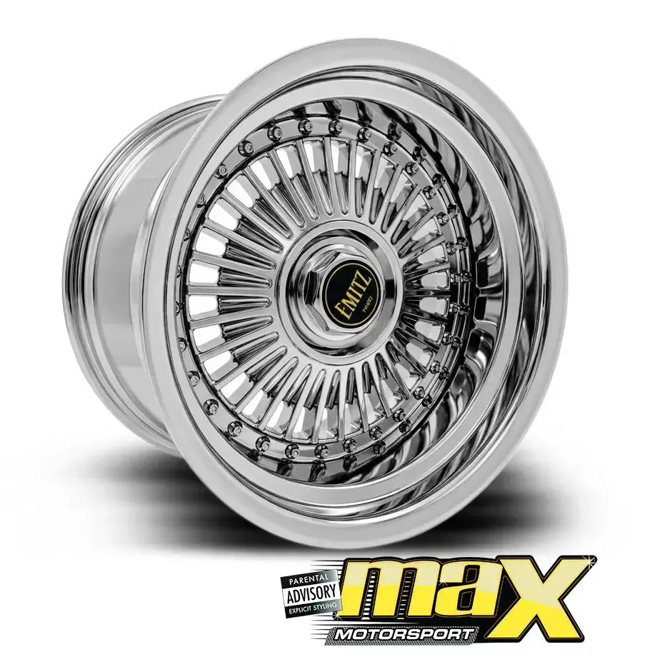 15 Inch Mag Wheel - Mx5036chr-Nw Chrome Emit Wheels Narrow & Wides - (4X100/ 5X100 Pcd) 1