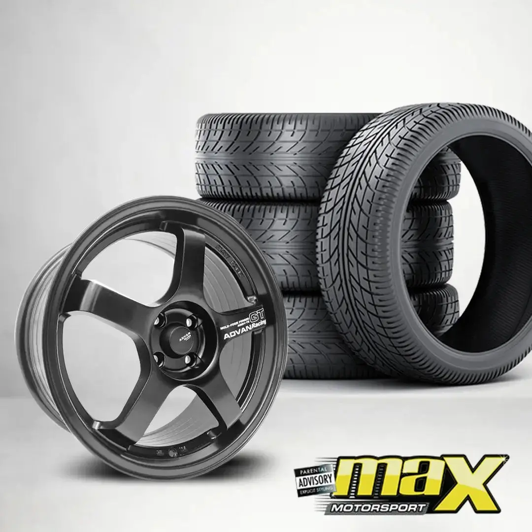 17 Inch Mx512-17Mb Advan Gt Racing Style Wheel & Tyre Combo - 4X100 Pcd 1