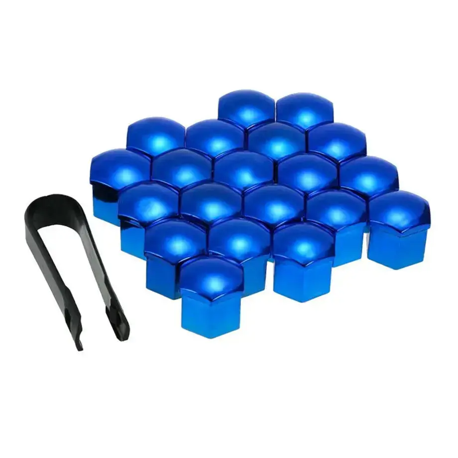 17Mm - Plastic Wheel Nut Protective Covers (Blue) 1