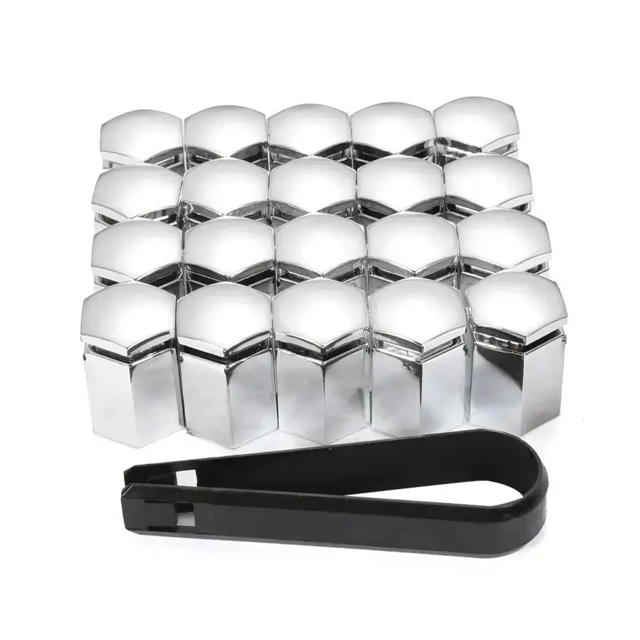 17Mm - Plastic Wheel Nut Protective Covers (Chrome) 1