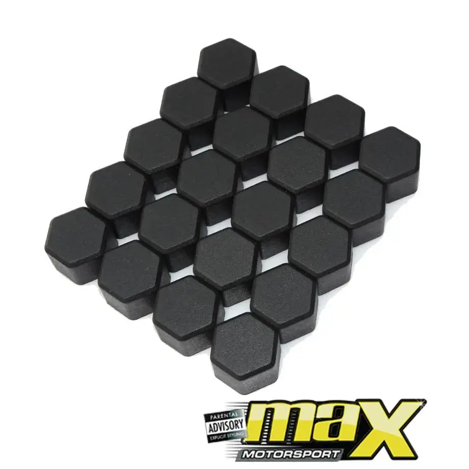 17Mm - Silicone Protective Wheel Nut Covers (Black) 1