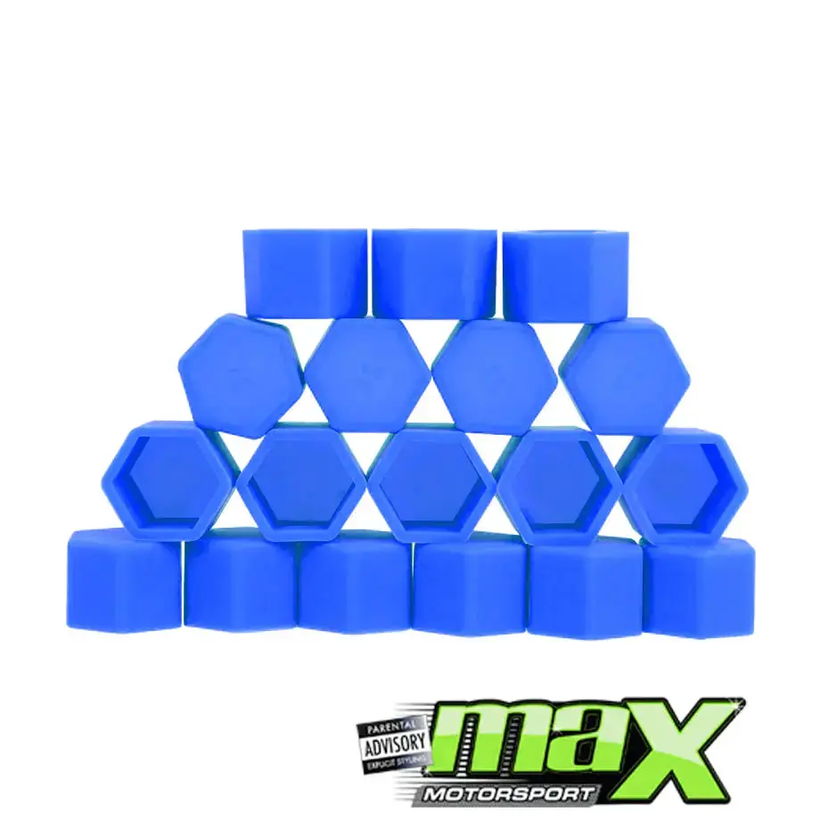17Mm - Silicone Protective Wheel Nut Covers (Blue) 1