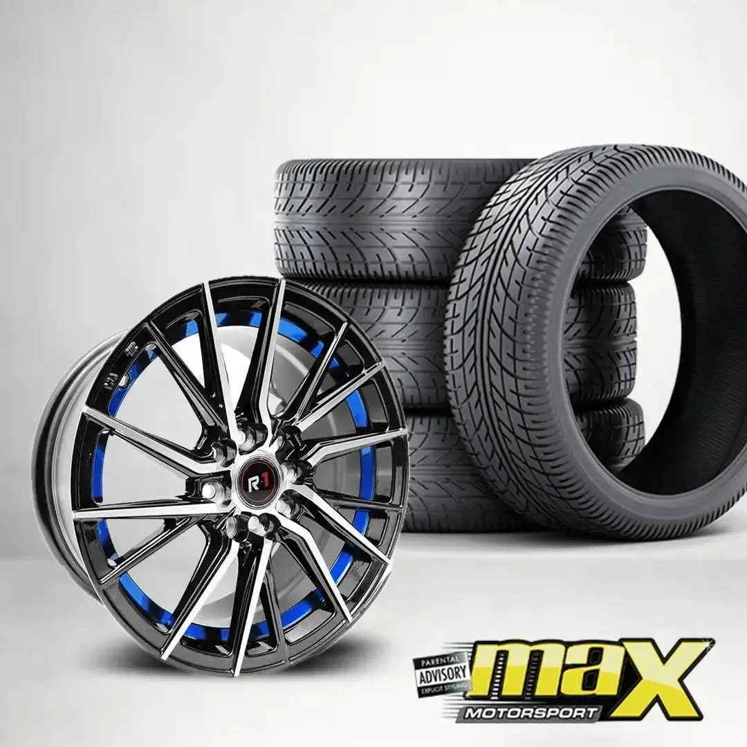 15 Inch Mx206-Bl Wheel & Tyre Combo (4X100/ 4X114.3 Pcd) 1
