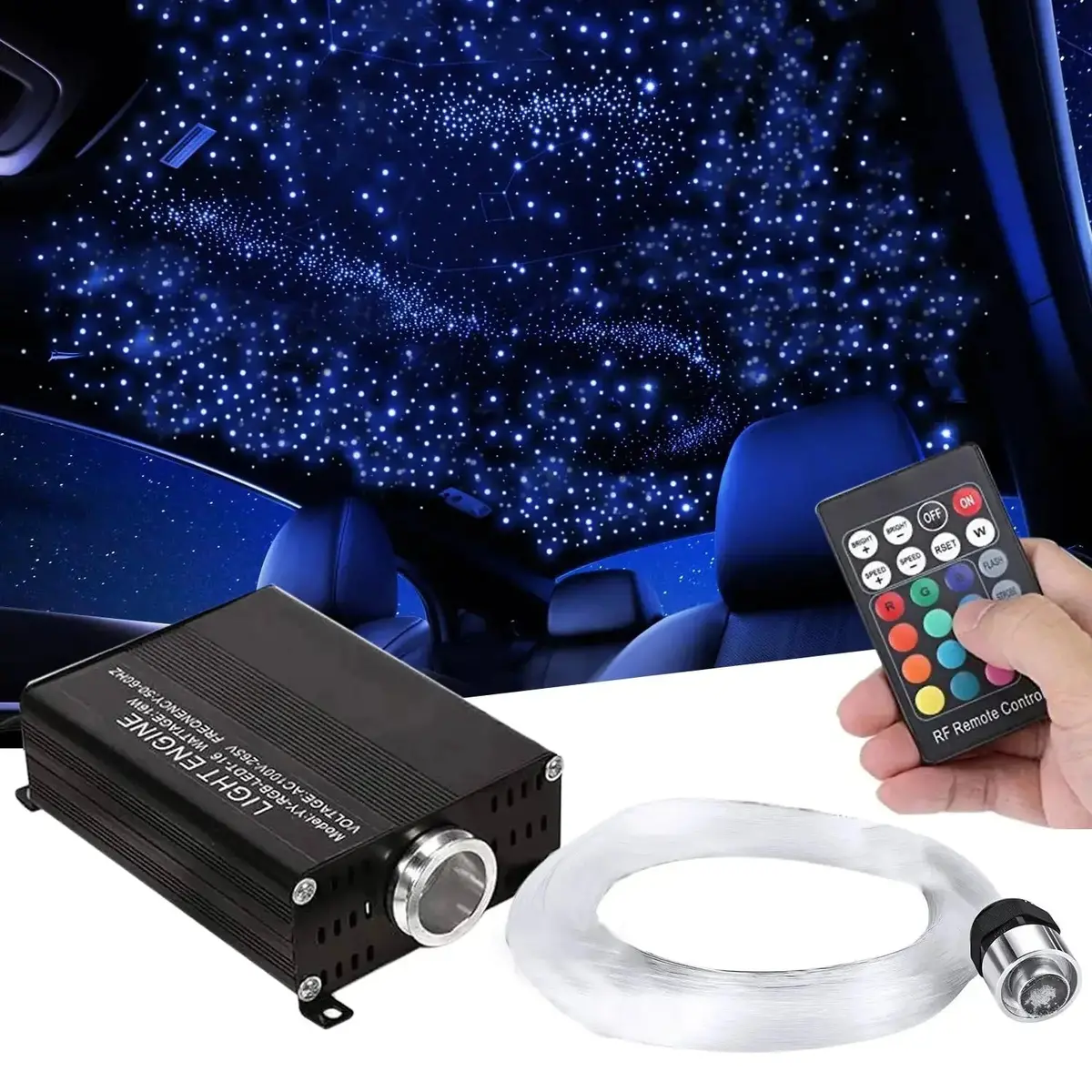 16W Remote Control Car Roof Fiber Optic Starry Light Kit - 300 Stars 1