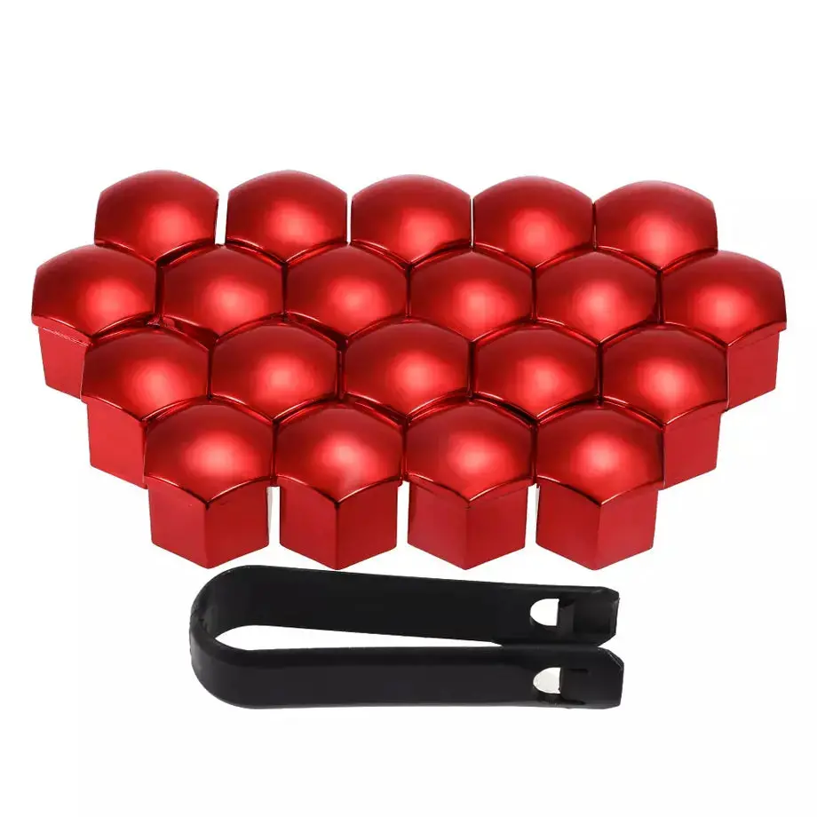 19Mm - Plastic Wheel Nut Protective Covers (Red) 1