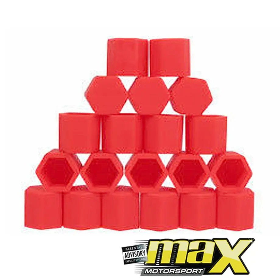19Mm-Silicone Protective Wheel Nut Covers (Red) 1