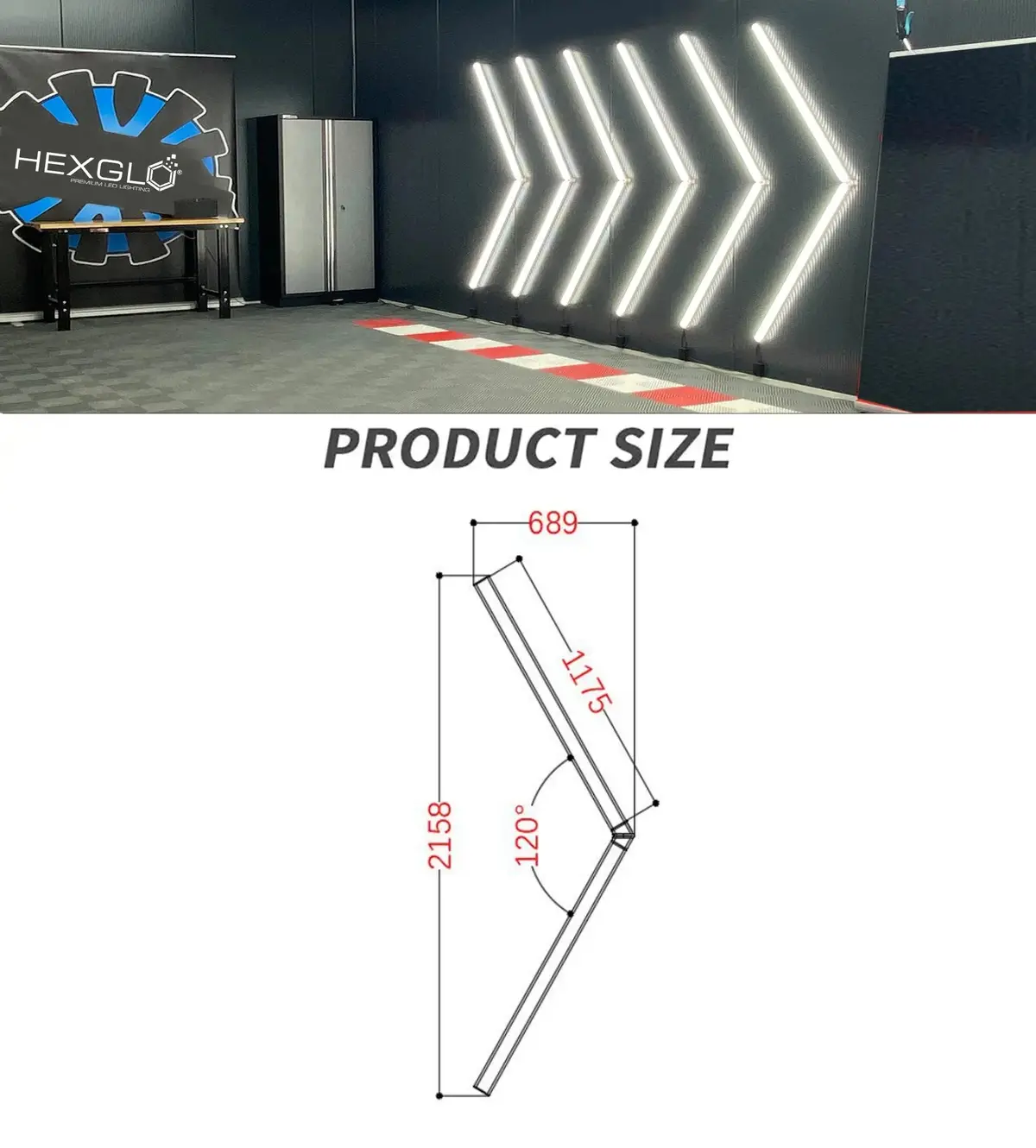 2 Piece Arrow Style Led Hex Light Kit 1