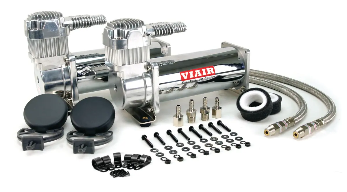 Viair 444C 12 Volt 200 Psi Dual Pack Chrome Compressors 1