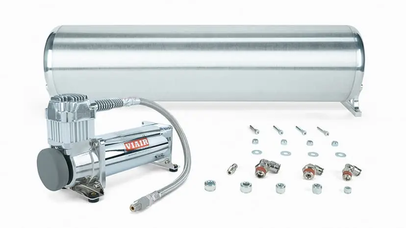 24" Flo Air Tank And Viair 444C Chrome Compressor Kit 1