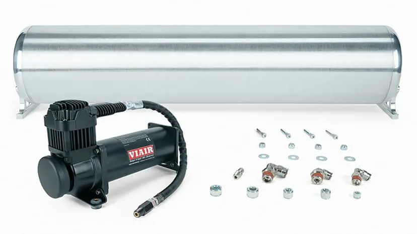 28" Flo Air Tank And Viair 444C Black Compressor Kit 1