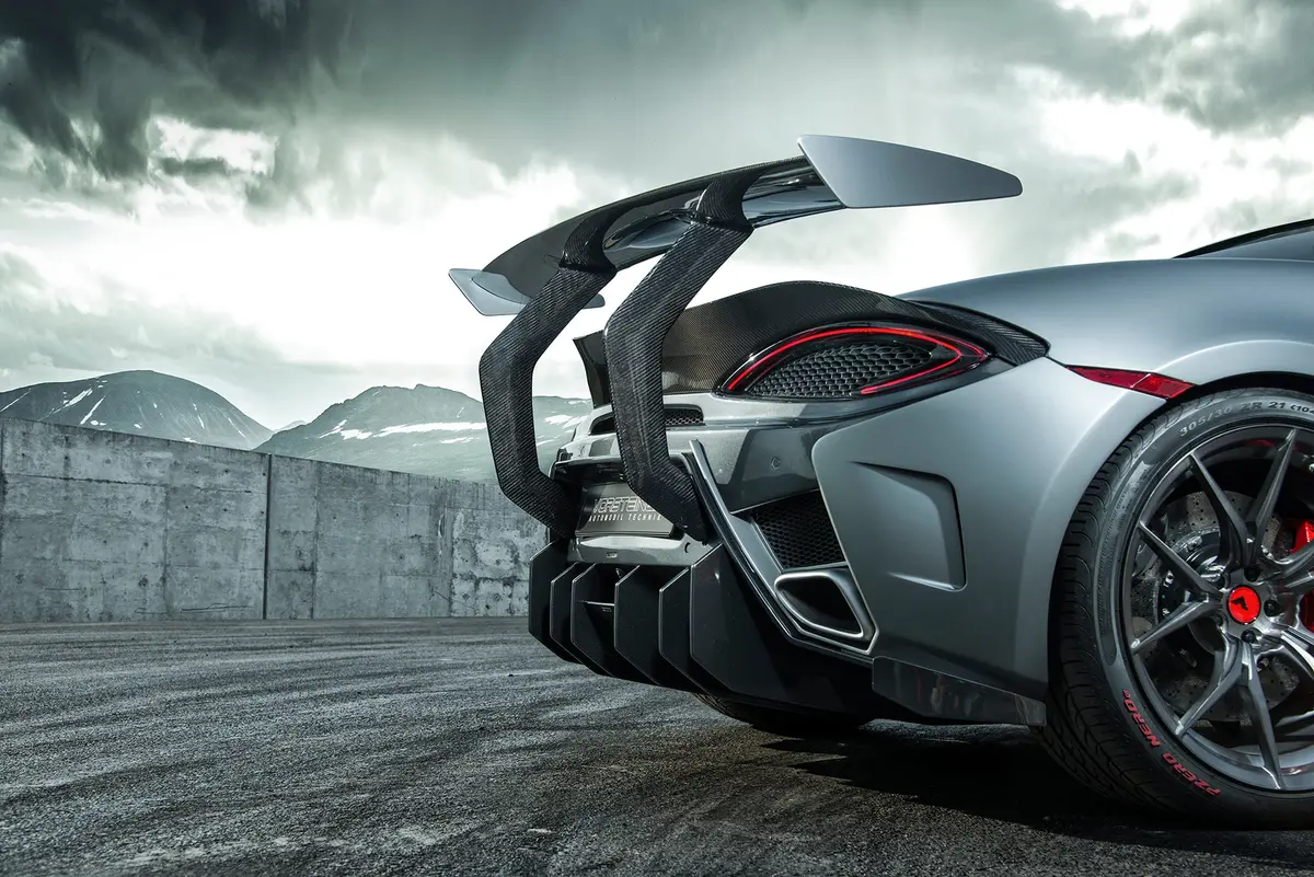 Vorsteiner Mclaren 570S 570-Vx Aero Wing Blade Carbon Fiber W/ Carbon Fiber Uprights, Pp 2X2 Glossy 1