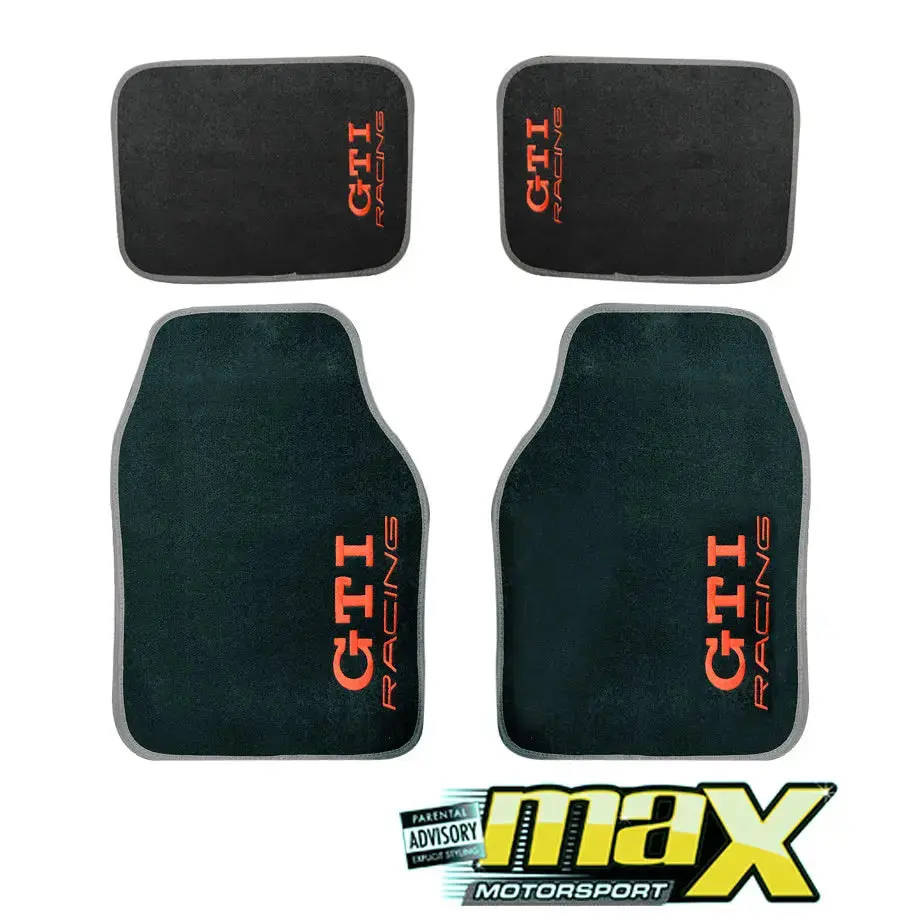 4 Piece Gti Racing Car Mats (Red) 1