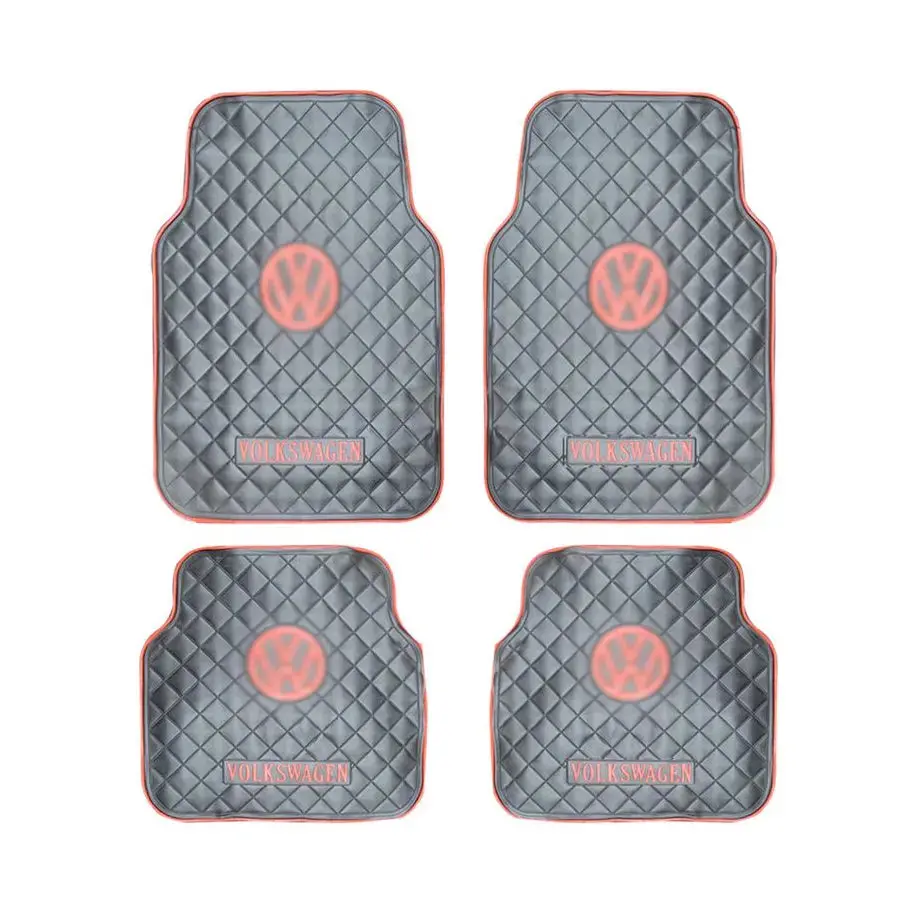 Suitable To Fit - Vw 4-Piece Rubber Car Mats (Red) 1