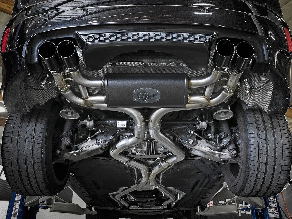Afe Mach Force-Xp 3.5In. 304 Ss C/B Exhaust System Bmw X5 M (F85) / X6 M (F86) 15-19 V8-4.4L (Tt) S63- Black Tip 1