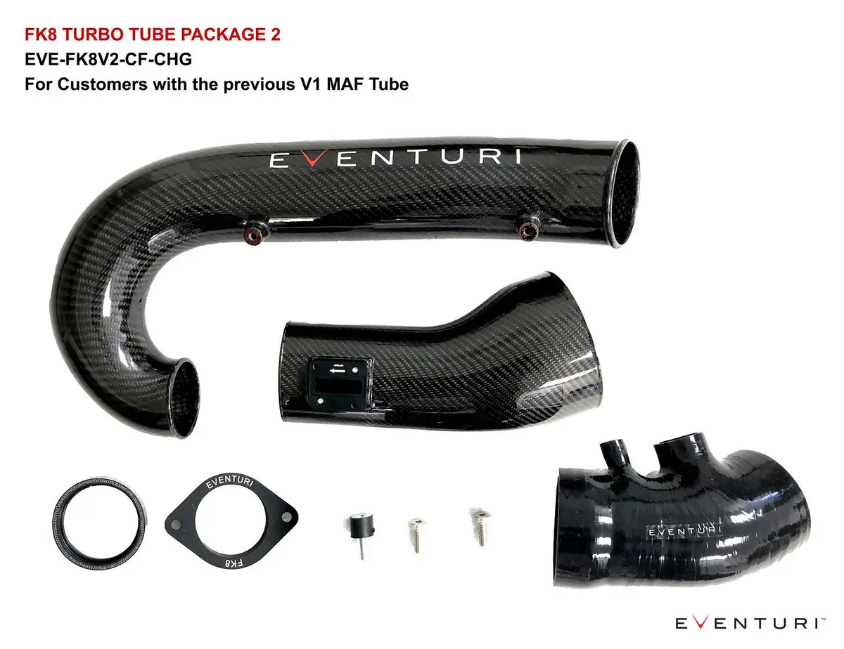 Eventuri Honda Fk8 Civic Type-R Carbon Charge Pipe + V2 Maf 1