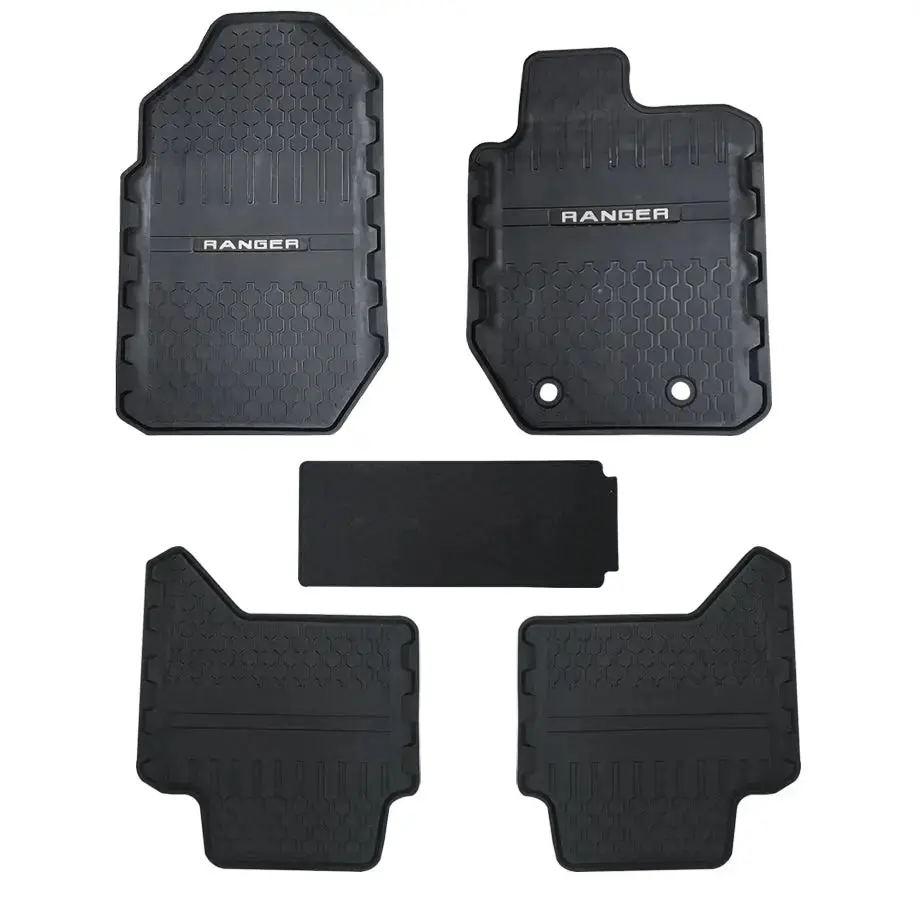 5-Piece Ranger Branded Rubber Car Mats White (Non Oem) 1