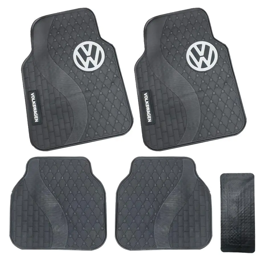 5-Piece Vw Branded Rubber Car Mats (White) 1
