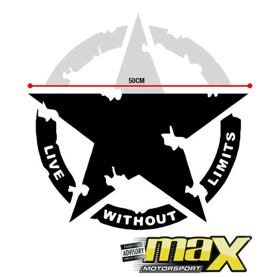 Universal Rubicon Live Without Limits Star Sticker Kit (50Cm) 1