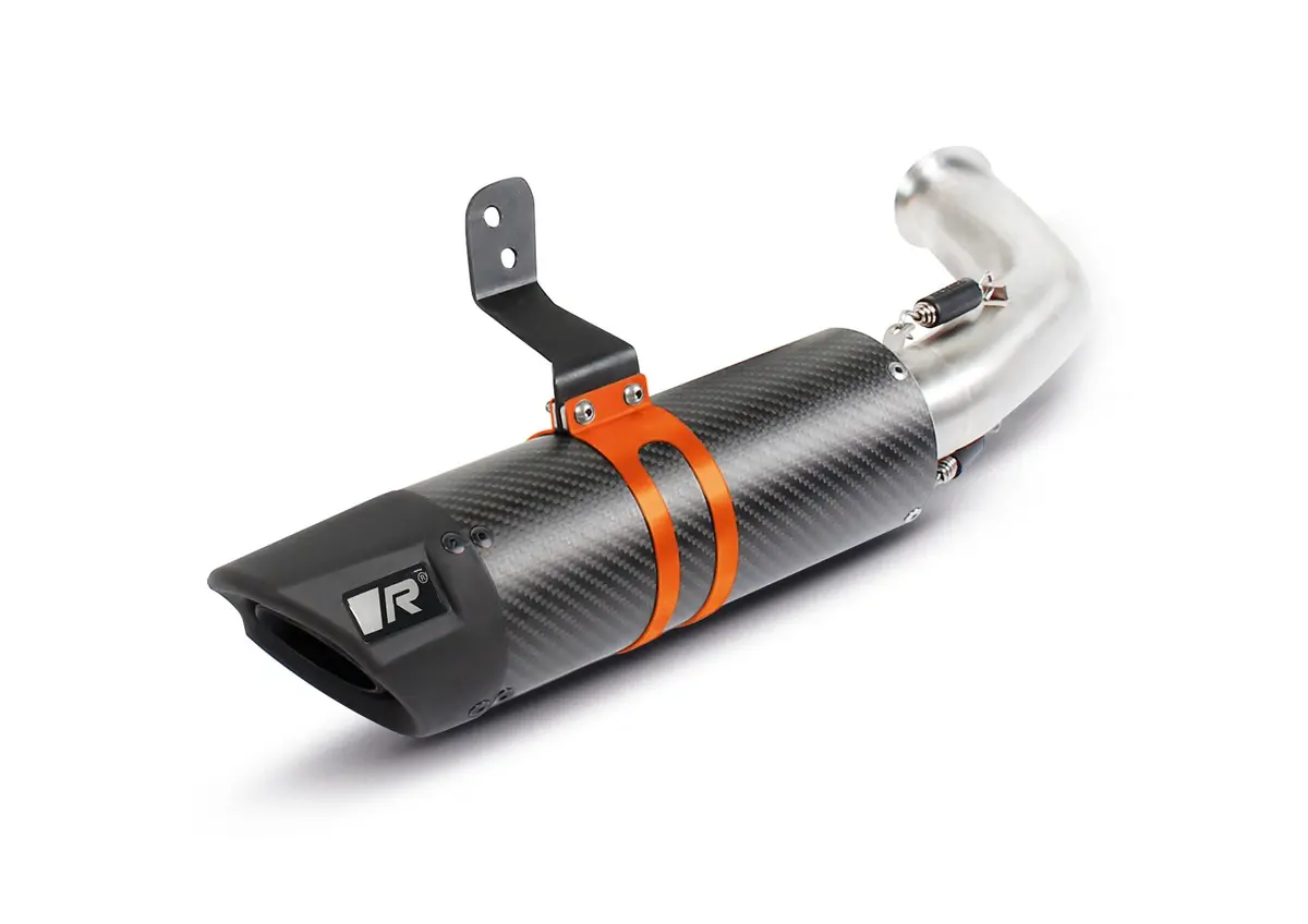 Ktm 390 Adventure 2020, Euro 4 Sport Flow Racing Silencer, Clamp Orange, Carbon 1
