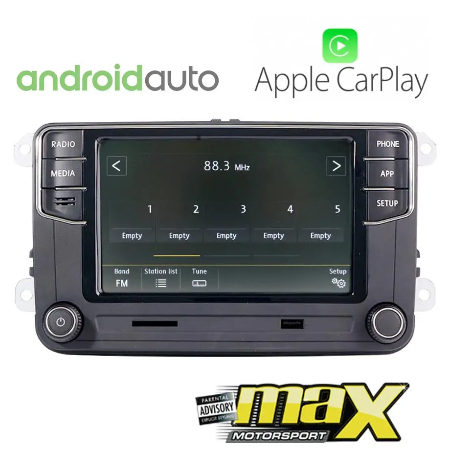 6.5 Inch Vw Rcd360 Double Din Media Receiver With Apple Carplay & Android Auto 1