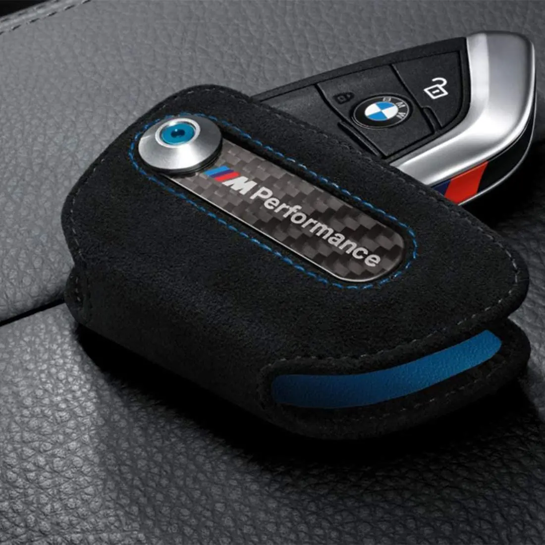 Bmw F90 M5 M Performance Key Case In Alcantara / Carbon Fiber 1