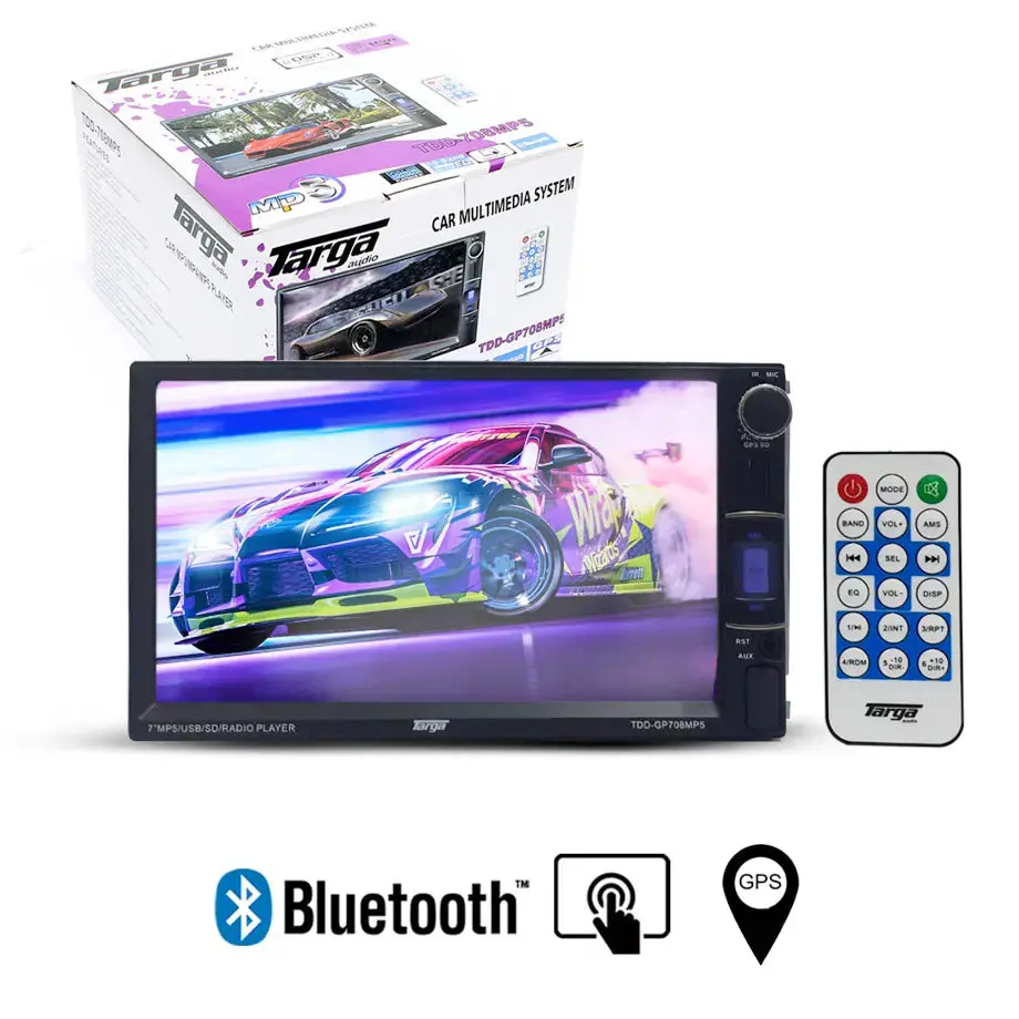 7 Inch - Targa Mp5 Double Din Media Player With Bluetooth & Gps 1