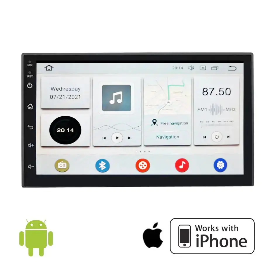 7 Inch - Universal Android Entertainment & Gps System With Apple Car Play 1