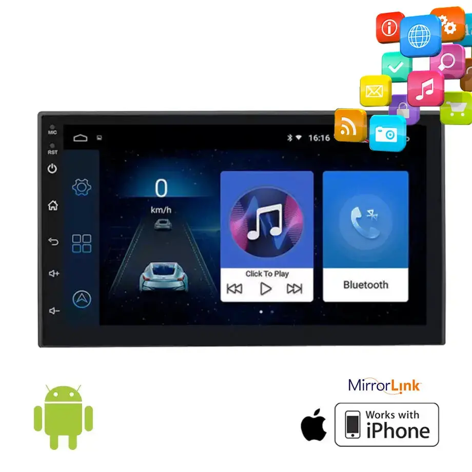 7 Inch - Universal Android Entertainment & Gps System With Phone Link 1