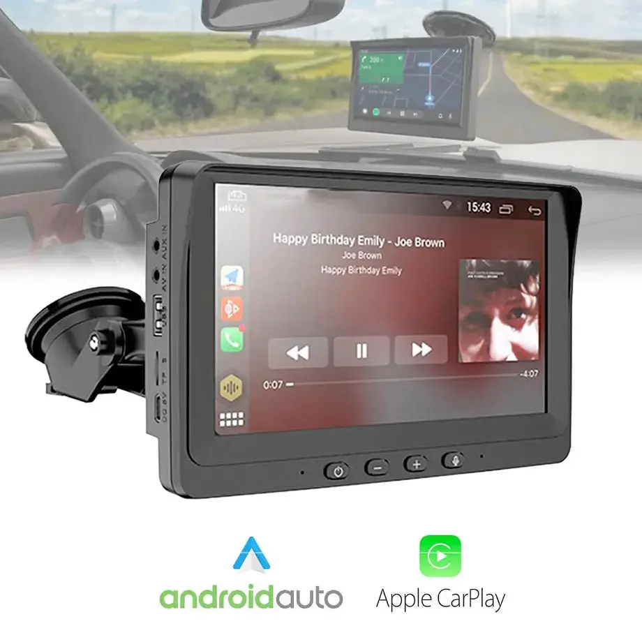 7 Inch - Universal Dash-Mount Monitor Screen With Apple Carplay & Android Auto 1