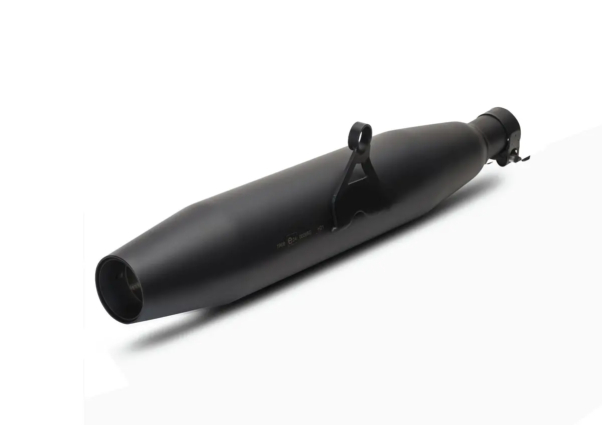 Triumph Street Twin Schwarz Tapered Racing Muffler Stainless Steel Black, Right 1