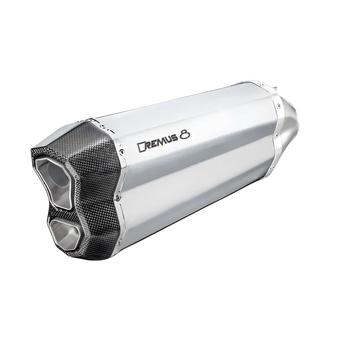 Ktm 1290 Super Adventure Euro Remus 8 Slip On Silencer Incl. Carbon Heat Protecting Shield, Stainless Steel Matt 1