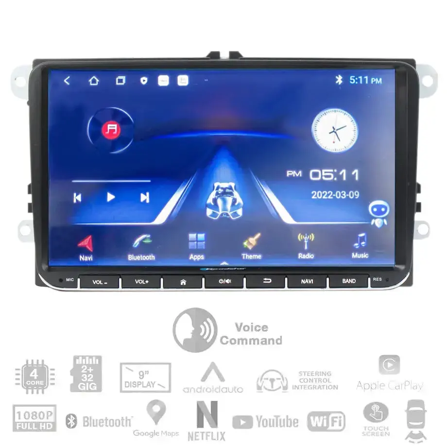 Roadstar - 9 Inch Vw Android Multimedia Unit With Voice Command 1