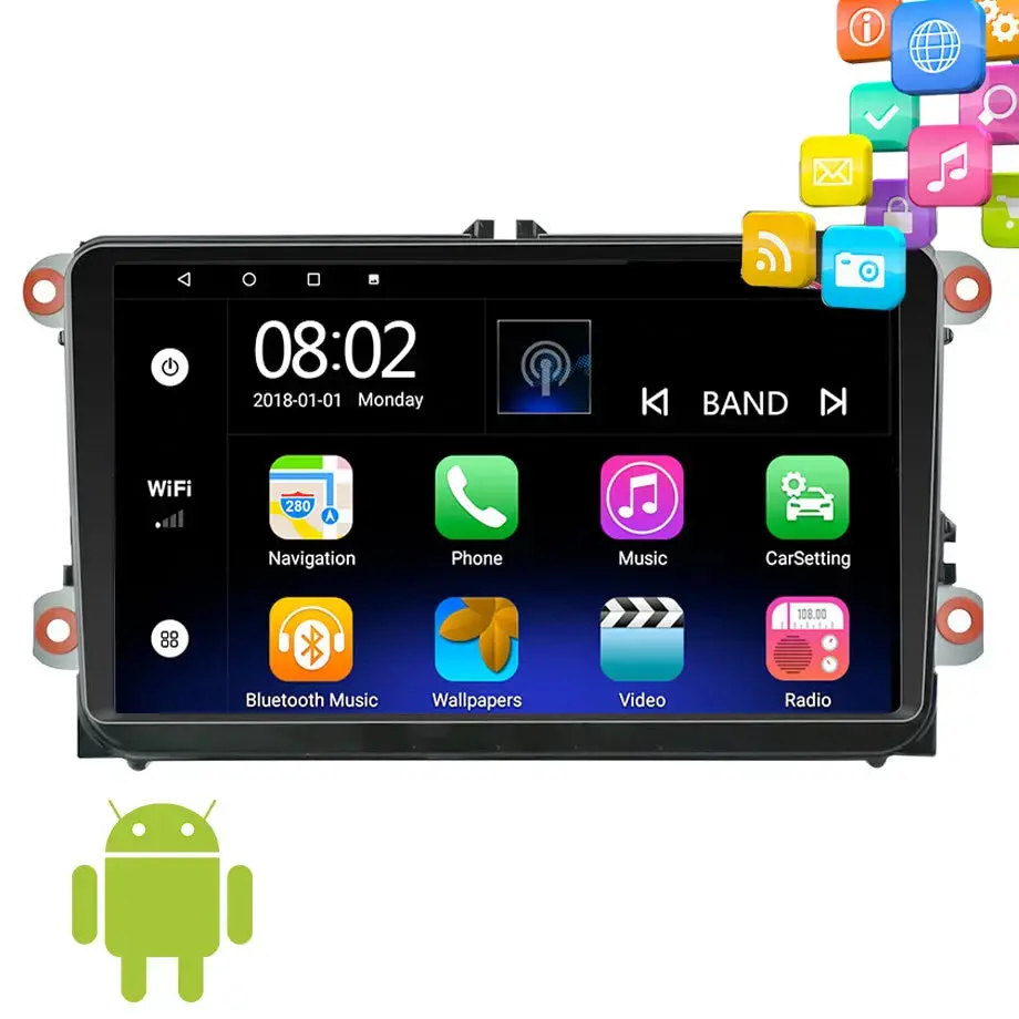 9 Inch Vw Android Entertainment & Gps System 1