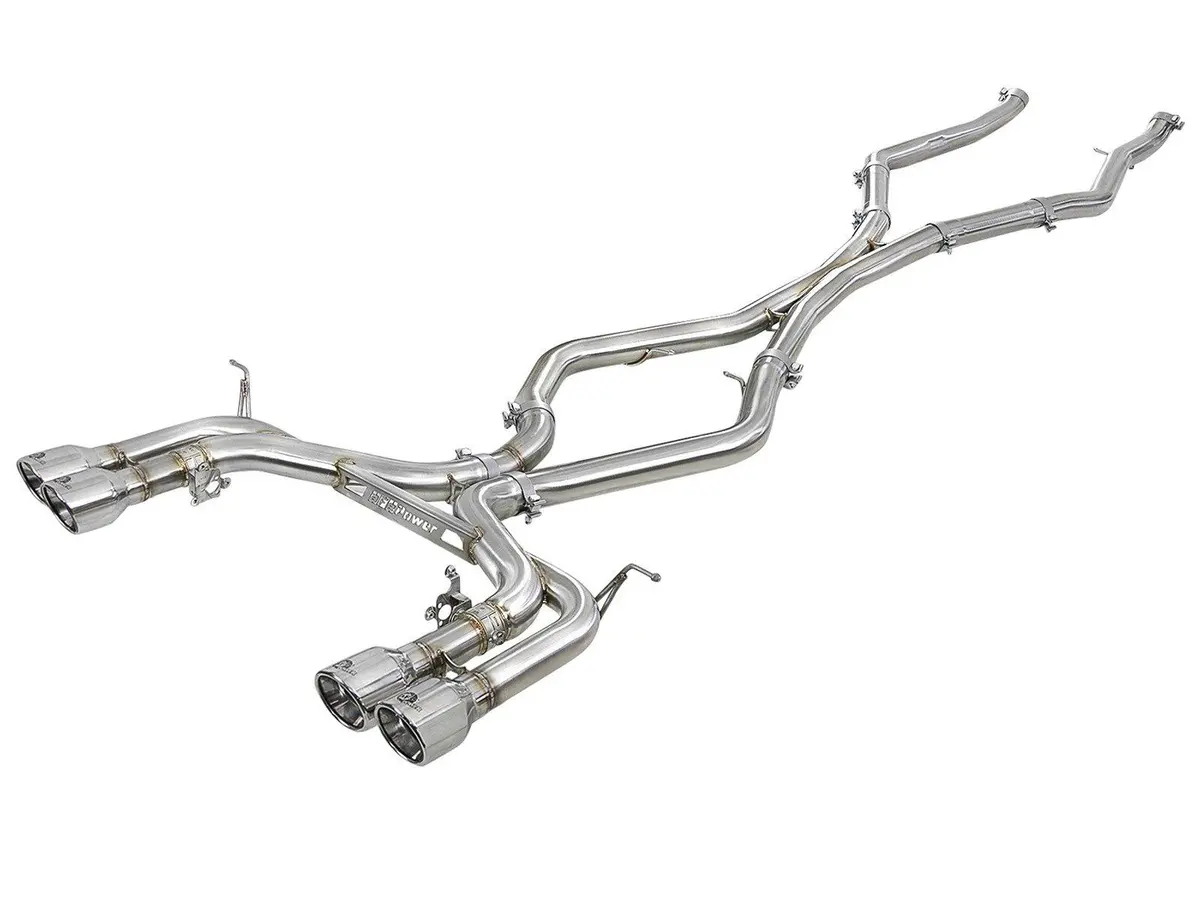 Afe Mach Force-Xp 3.5In. 304 Ss C/B Exhaust W/O Muffler Bmw X5 M (F85) / X6 M (F86) 15-19 V8-4.4L (Tt) S63 - Polished Tip 1