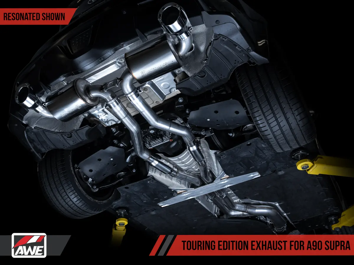 Awe Toyota Gr Supra Non-Resonated Touring Edition Exhaust - 5In Chrome Silver Tips 1