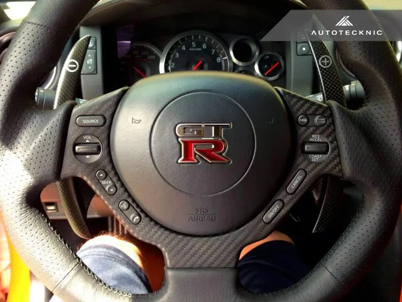 Autotecknic Dry Carbon Fiber Steering Wheel Controller Cover Nissan Gt-R R35 09-20 1