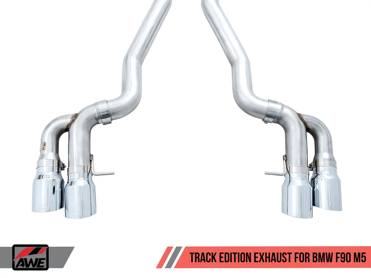 Awe Tuning 18-19 Bmw F90 M5 Track Edition Axle-Back Exhaust- Black Diamond Tips 2