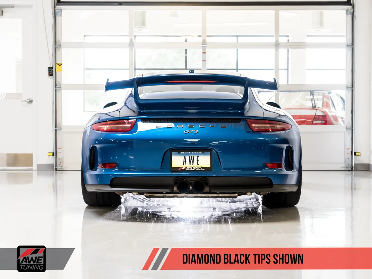 Awe Tuning Porsche 991 Gt3 / Rs Center Muffler Delete - Diamond Black Tips 1