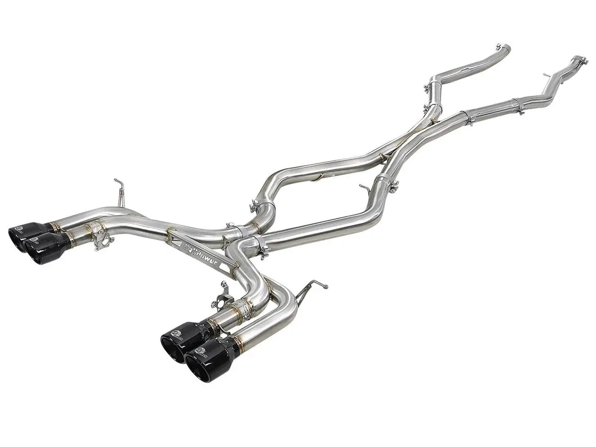 Afe Mach Force-Xp 3.5In. 304 Ss C/B Exhaust W/O Muffler Bmw X5 M (F85) / X6 M (F86) 15-19 V8-4.4L (Tt) S63 - Black Tip 1