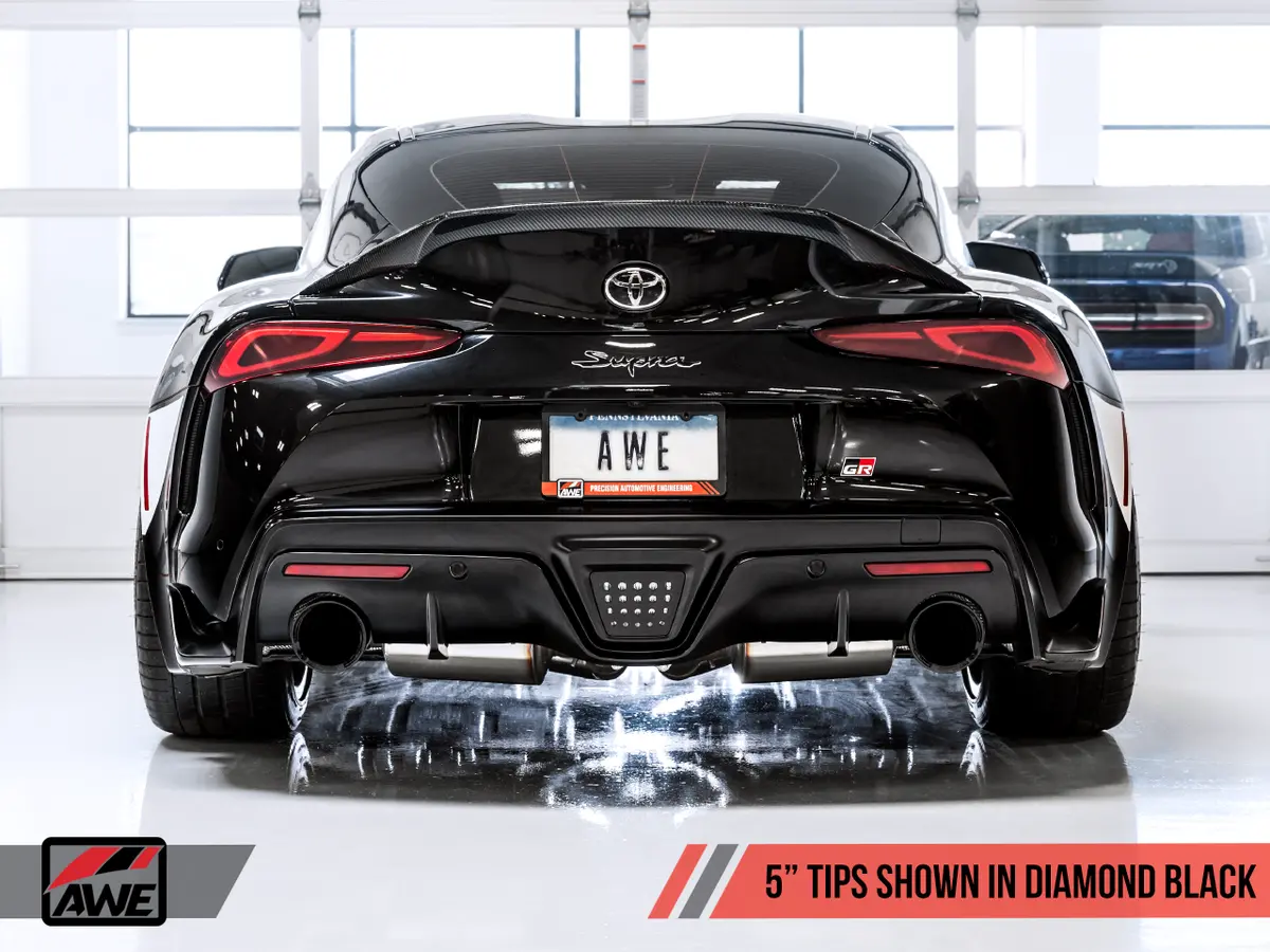 Awe Toyota Gr Supra Track Edition Exhaust - 5In Diamond Black Tips 1