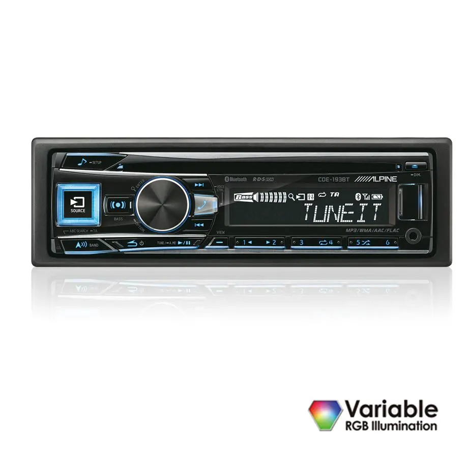 Alpine Cde-193Bt Mp3 Player With Usb Cd & Bluetooth 1