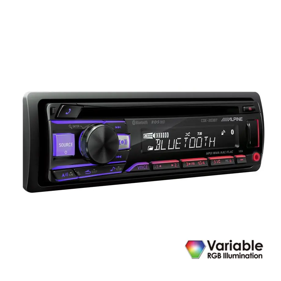 Alpine Cde-203Bt Cd/Mp3/Usb Reciver With Iphone / Android Compatibility 1