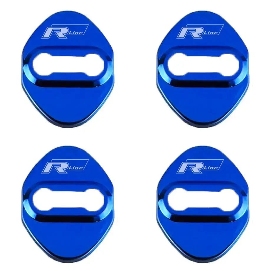 Aluminium Door Lock Covers - R Line (Blue) 1