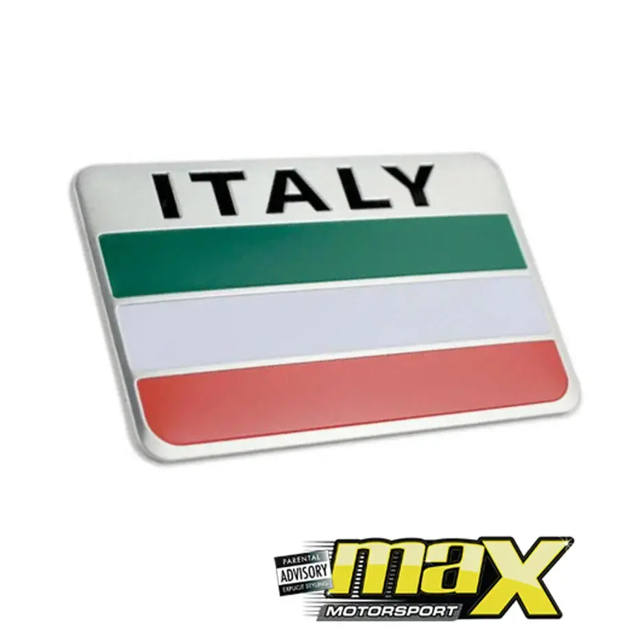Aluminum Italy Flag Stick On Emblem Badge 1