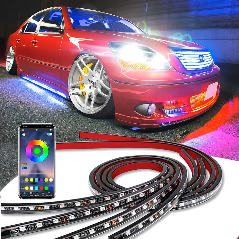 App Controlled Rgb Led Under Car Light Kit 2